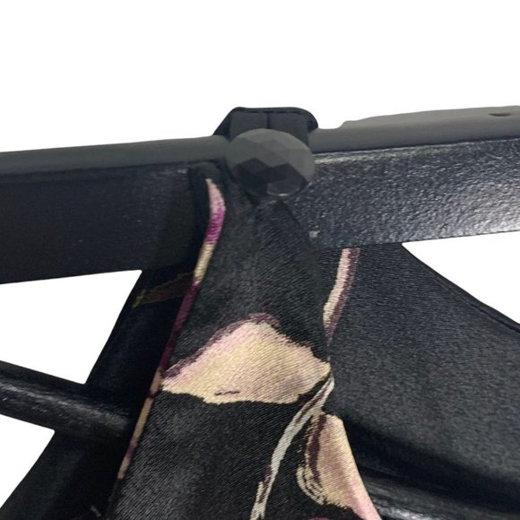 Vintage California Concepts Satin Purple Floral Sleeveless Dress Large - Picture 8 of 13